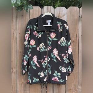 Vintage Lavon Floral Patterned Zip Up Windbreaker Jacket